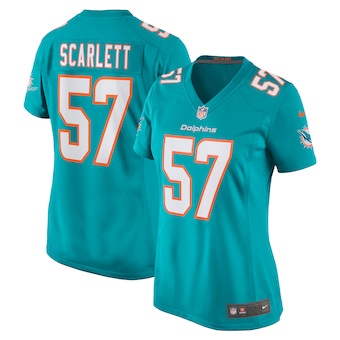 womens nike brennan scarlett aqua miami dolphins game jersey